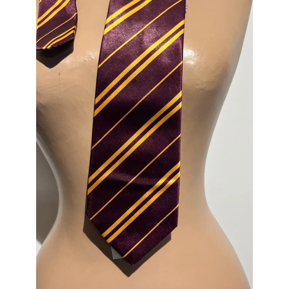 Harry Potter Gryffindor Tie Rubies Costume Co Burgundy Gold Striped Necktie